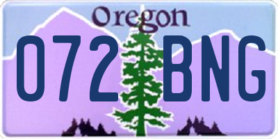 OR license plate 072BNG