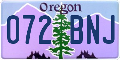 OR license plate 072BNJ