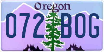 OR license plate 072BOG