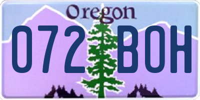 OR license plate 072BOH