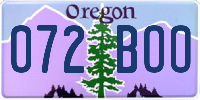 OR license plate 072BOO