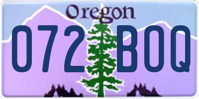OR license plate 072BOQ