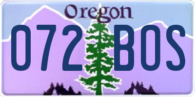 OR license plate 072BOS