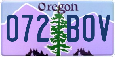 OR license plate 072BOV