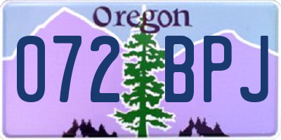OR license plate 072BPJ