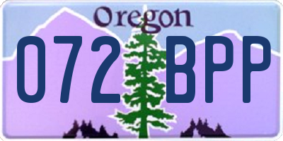 OR license plate 072BPP