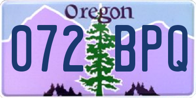OR license plate 072BPQ