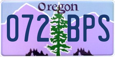 OR license plate 072BPS