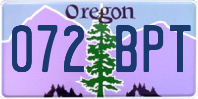 OR license plate 072BPT