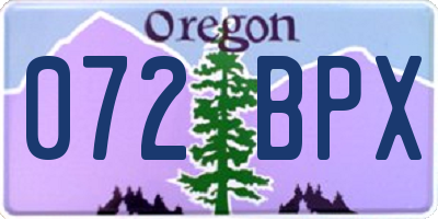OR license plate 072BPX
