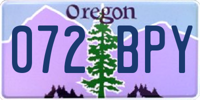 OR license plate 072BPY