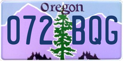 OR license plate 072BQG