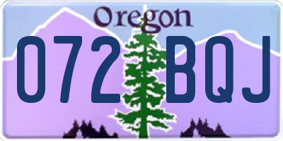 OR license plate 072BQJ