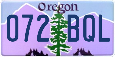 OR license plate 072BQL
