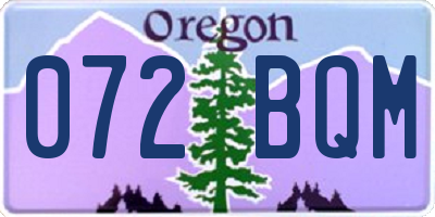 OR license plate 072BQM