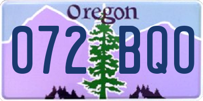 OR license plate 072BQO