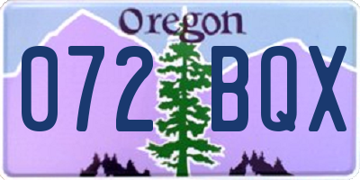OR license plate 072BQX