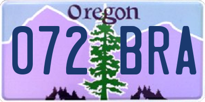 OR license plate 072BRA