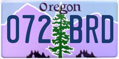 OR license plate 072BRD