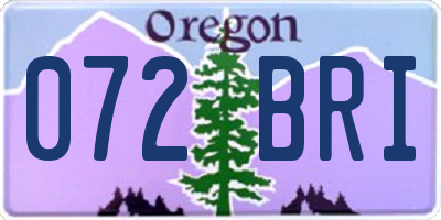 OR license plate 072BRI