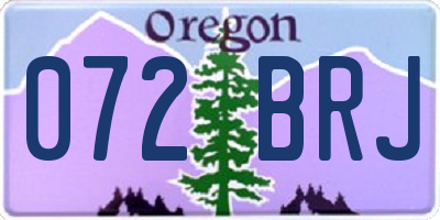 OR license plate 072BRJ
