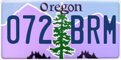 OR license plate 072BRM