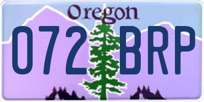 OR license plate 072BRP