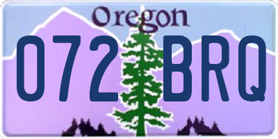 OR license plate 072BRQ