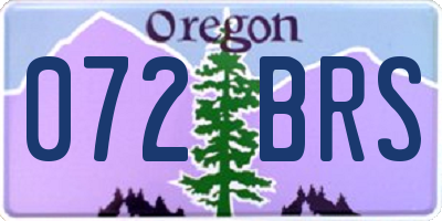 OR license plate 072BRS