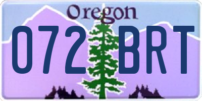 OR license plate 072BRT