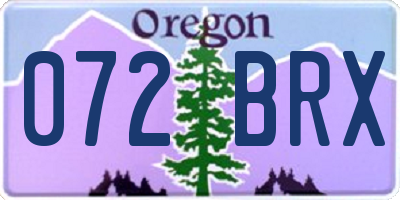 OR license plate 072BRX