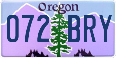 OR license plate 072BRY
