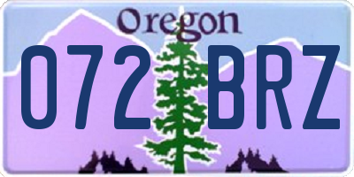 OR license plate 072BRZ
