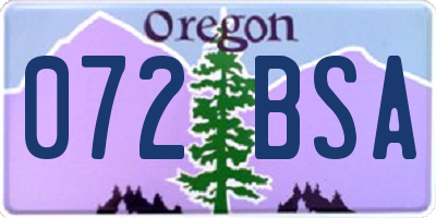 OR license plate 072BSA