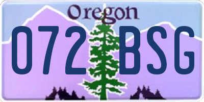 OR license plate 072BSG