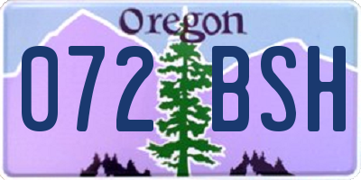 OR license plate 072BSH