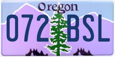 OR license plate 072BSL