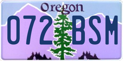 OR license plate 072BSM