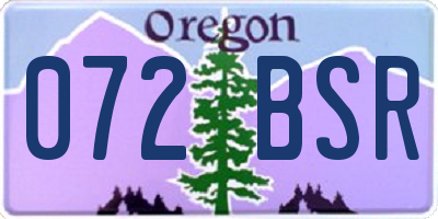 OR license plate 072BSR
