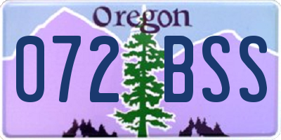 OR license plate 072BSS