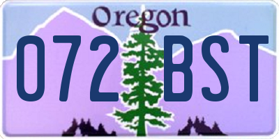 OR license plate 072BST