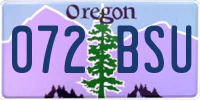 OR license plate 072BSU
