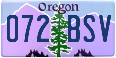 OR license plate 072BSV