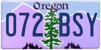 OR license plate 072BSY