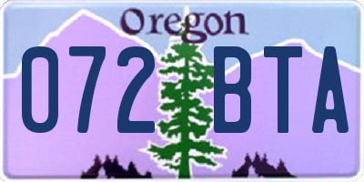 OR license plate 072BTA