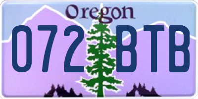 OR license plate 072BTB