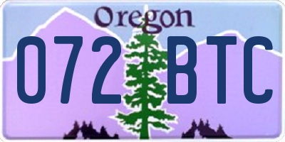OR license plate 072BTC