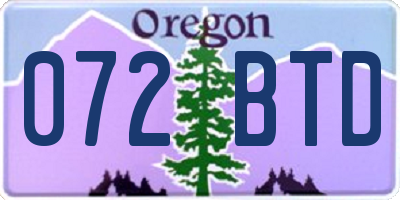 OR license plate 072BTD
