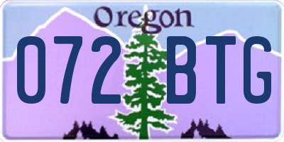 OR license plate 072BTG
