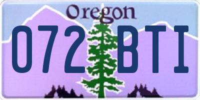OR license plate 072BTI